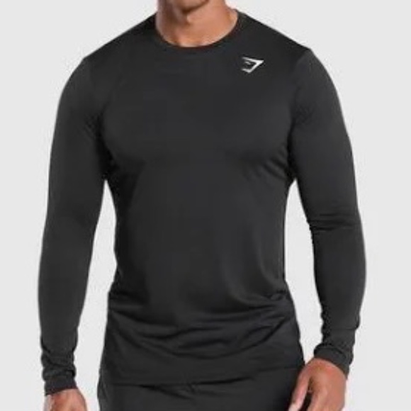 Gymshark Men’s Long Sleeve Training Top Black Size Small - Picture 1 of 8